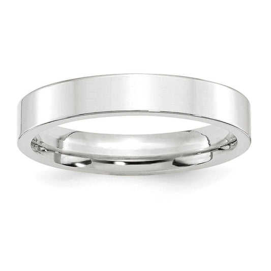 Solid 10K White Gold 4mm Standard Flat Comfort Fit Men's/Women's Wedding Band Ring Size 4