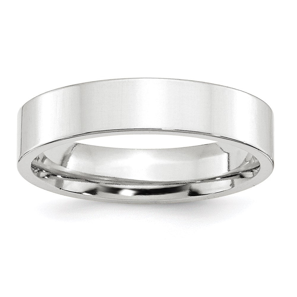 Solid 10K White Gold 5mm Standard Flat Comfort Fit Men's/Women's Wedding Band Ring Size 5