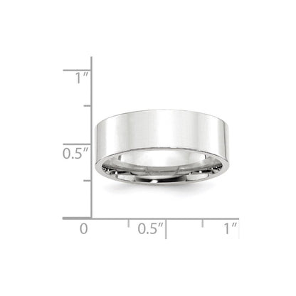 Solid 10K White Gold 7mm Standard Flat Comfort Fit Men's/Women's Wedding Band Ring Size 11.5