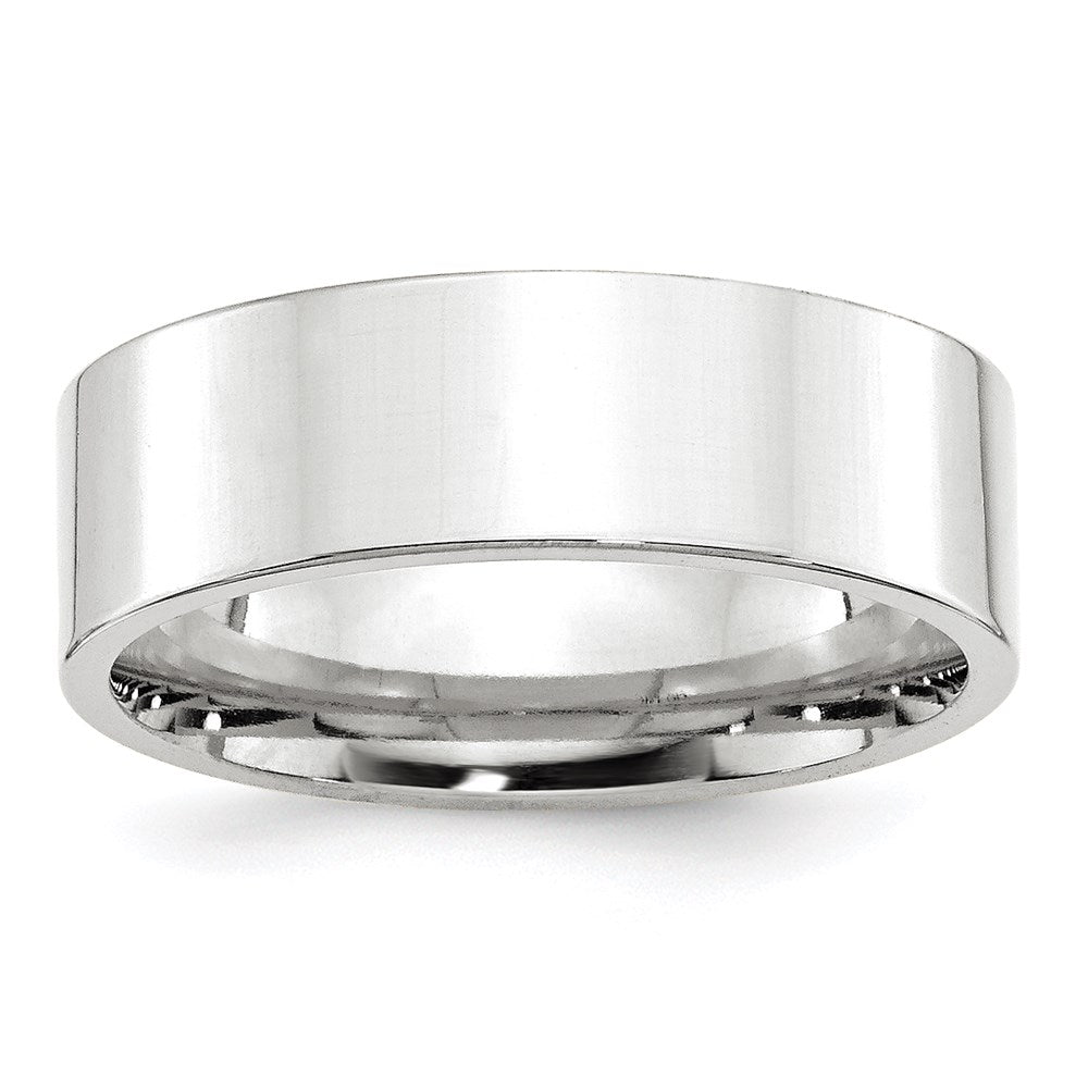 Solid 10K White Gold 7mm Standard Flat Comfort Fit Men's/Women's Wedding Band Ring Size 12