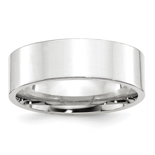 Solid 10K White Gold 7mm Standard Flat Comfort Fit Men's/Women's Wedding Band Ring Size 8