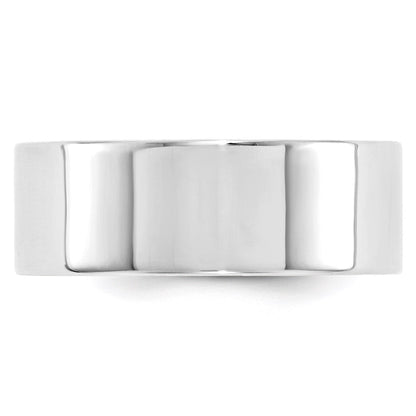 Solid 10K White Gold 8mm Standard Flat Comfort Fit Men's/Women's Wedding Band Ring Size 13