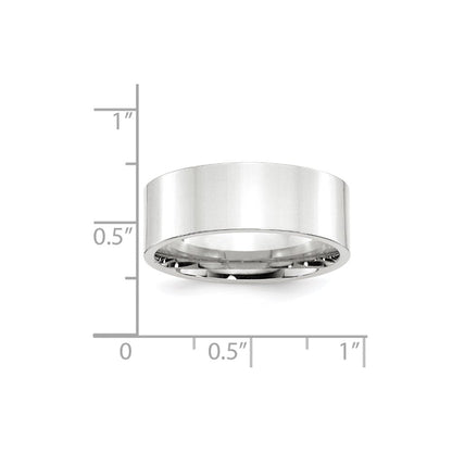 Solid 10K White Gold 8mm Standard Flat Comfort Fit Men's/Women's Wedding Band Ring Size 13