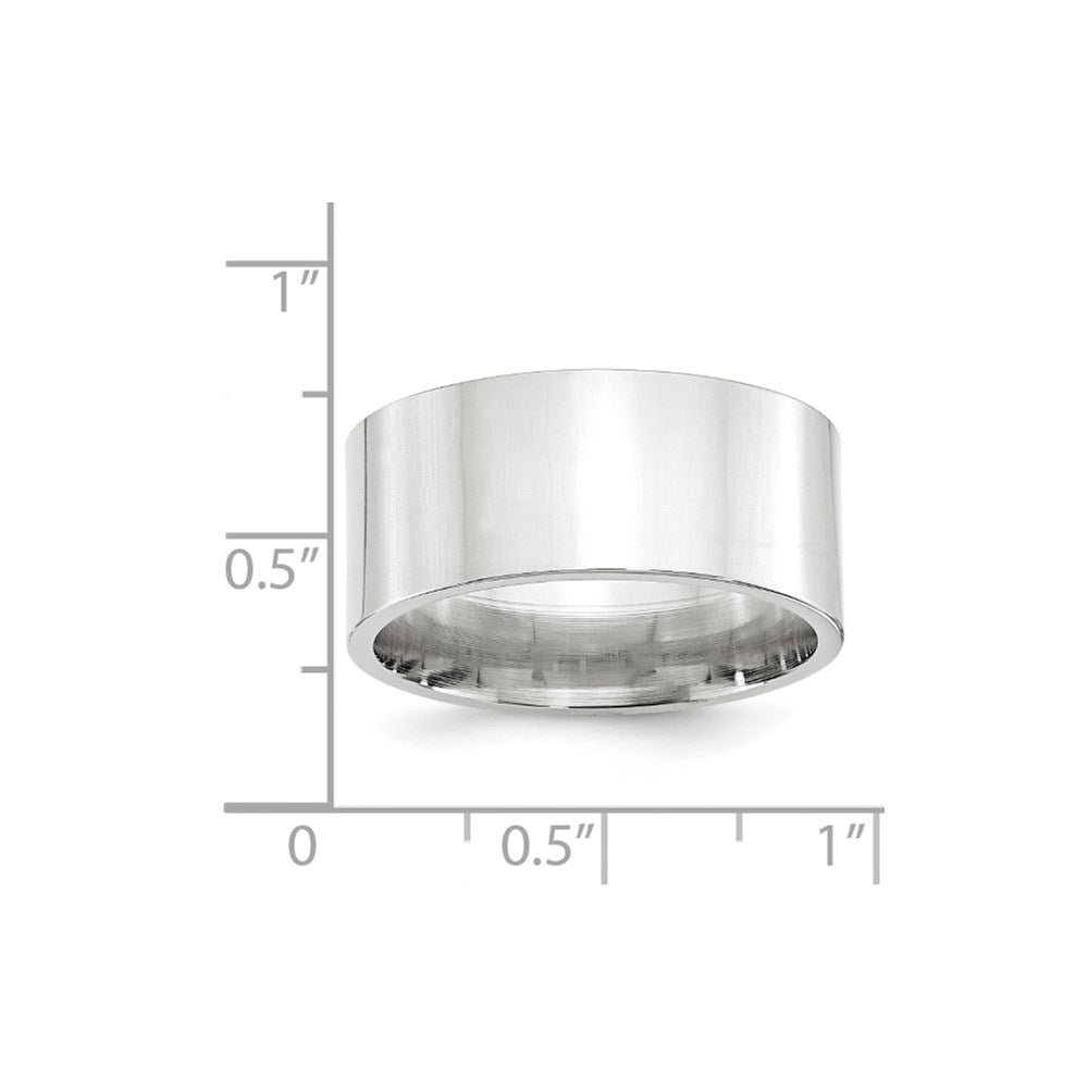Solid 10K White Gold 10mm Standard Flat Comfort Fit Men's/Women's Wedding Band Ring Size 5.5