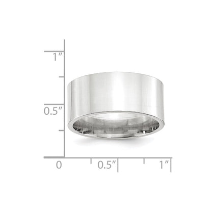 Solid 10K White Gold 10mm Standard Flat Comfort Fit Men's/Women's Wedding Band Ring Size 5.5