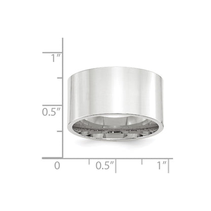 Solid 10K White Gold 12mm Standard Flat Comfort Fit Men's/Women's Wedding Band Ring Size 9.5