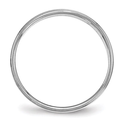 Solid 10K White Gold 4mm Flat with Step Edge Men's/Women's Wedding Band Ring Size 7