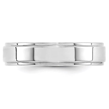 Solid 10K White Gold 5mm Flat with Step Edge Men's/Women's Wedding Band Ring Size 12.5