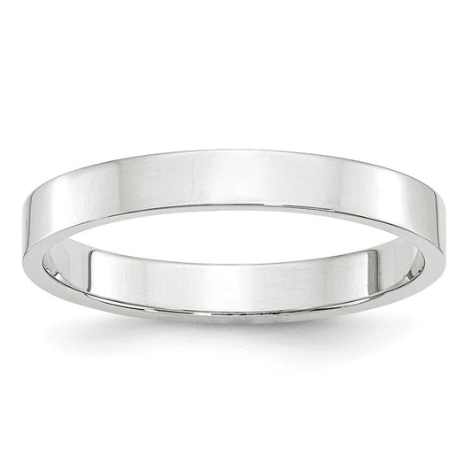 Solid 10K White Gold 3mm Light Weight Flat Men's/Women's Wedding Band Ring Size 7