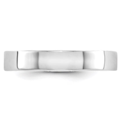 Solid 10K White Gold 4mm Light Weight Flat Men's/Women's Wedding Band Ring Size 4.5