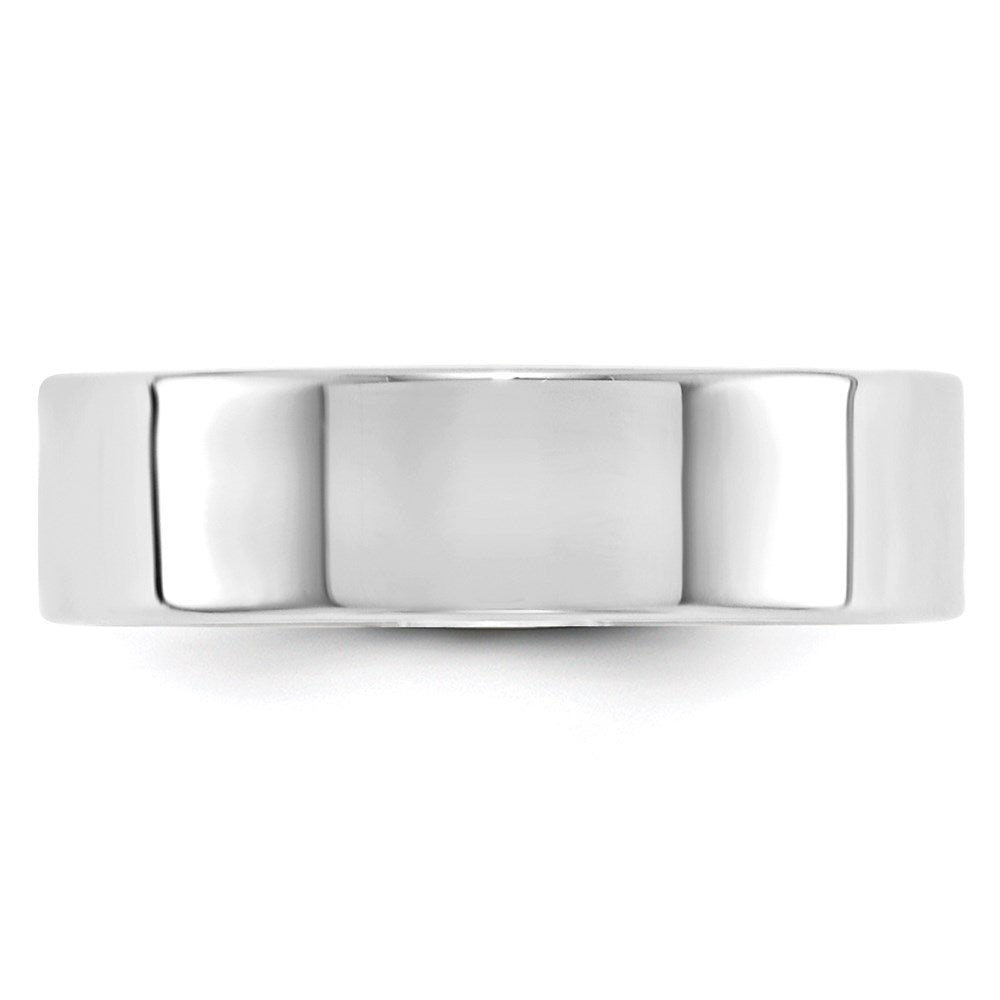 Solid 10K White Gold 6mm Light Weight Flat Men's/Women's Wedding Band Ring Size 7.5