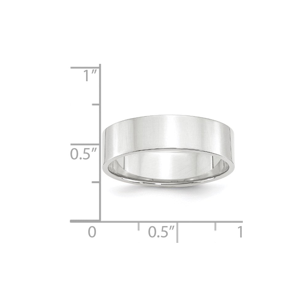 Solid 10K White Gold 6mm Light Weight Flat Men's/Women's Wedding Band Ring Size 10.5