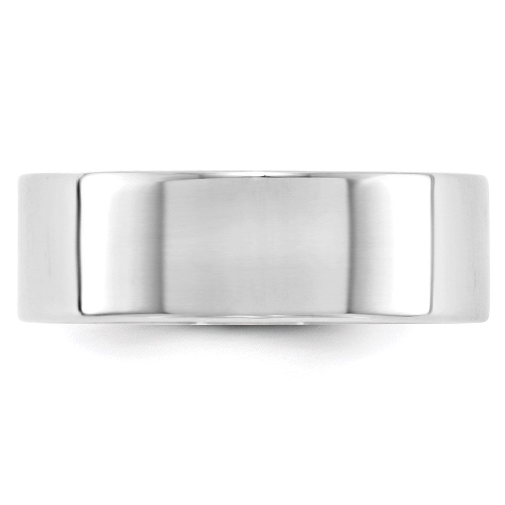 Solid 10K White Gold 7mm Light Weight Flat Men's/Women's Wedding Band Ring Size 13