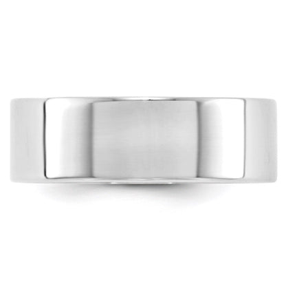 Solid 10K White Gold 7mm Light Weight Flat Men's/Women's Wedding Band Ring Size 13
