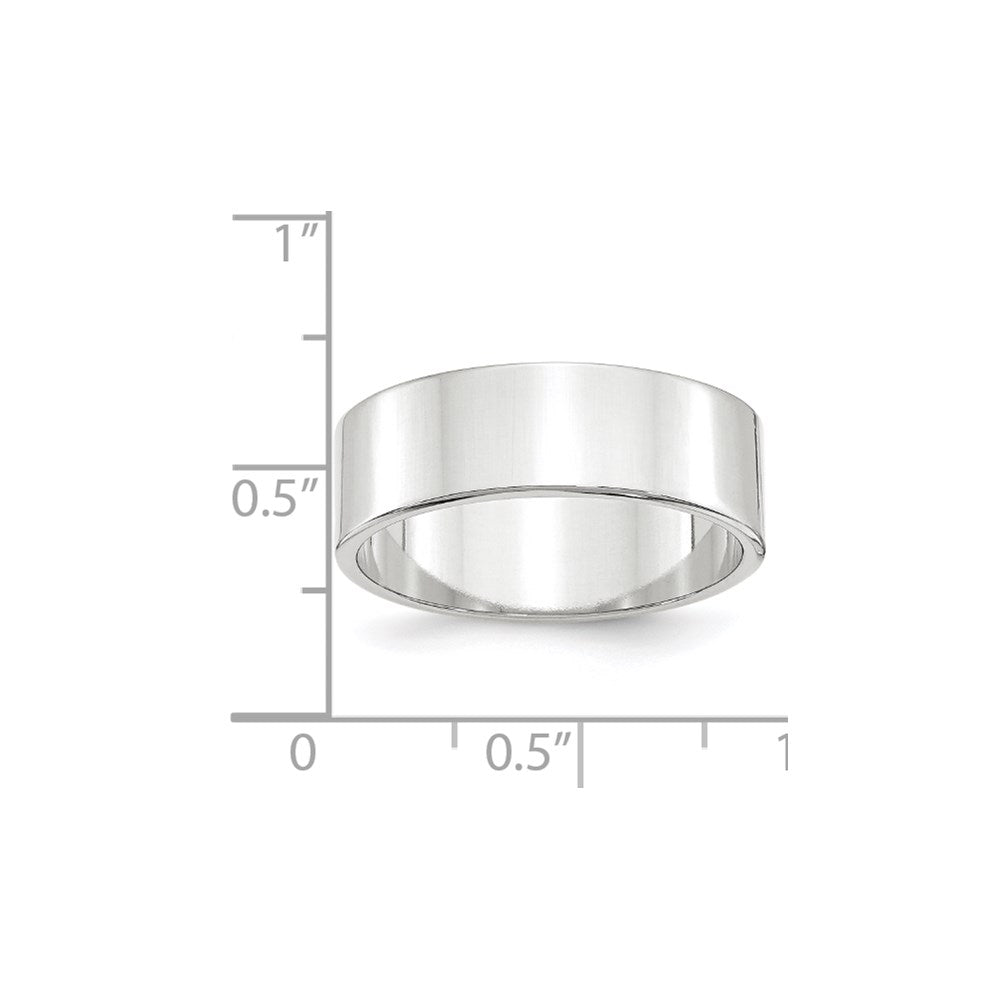Solid 10K White Gold 7mm Light Weight Flat Men's/Women's Wedding Band Ring Size 7.5