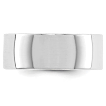 Solid 10K White Gold 8mm Light Weight Flat Men's/Women's Wedding Band Ring Size 10