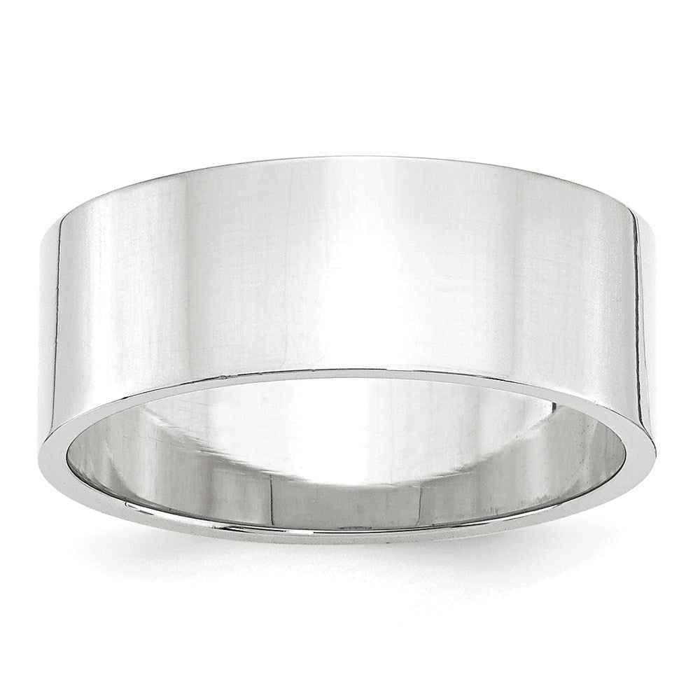 Solid 10K White Gold 8mm Light Weight Flat Men's/Women's Wedding Band Ring Size 10
