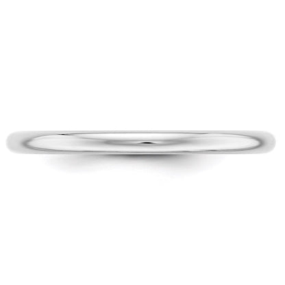 Solid 10K White Gold 2mm Half Round Men's/Women's Wedding Band Ring Size 10