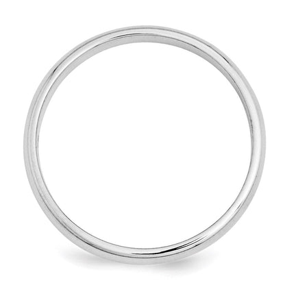 Solid 10K White Gold 3mm Half Round Men's/Women's Wedding Band Ring Size 13.5