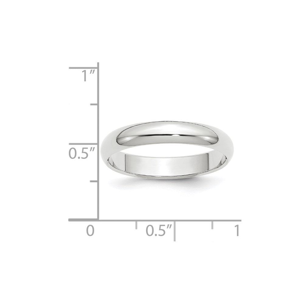 Solid 10K White Gold 4mm Half Round Men's/Women's Wedding Band Ring Size 13