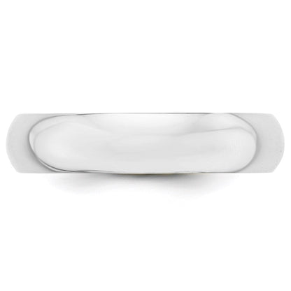 Solid 10K White Gold 5mm Half Round Men's/Women's Wedding Band Ring Size 14