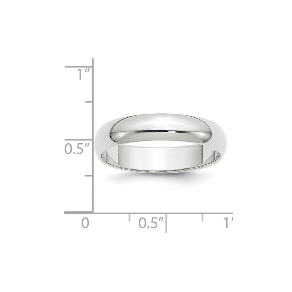 Solid 10K White Gold 5mm Half Round Men's/Women's Wedding Band Ring Size 13