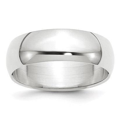 Solid 18K Yellow Gold White Gold 7mm Half-Round Men's/Women's Wedding Band Ring Size 5