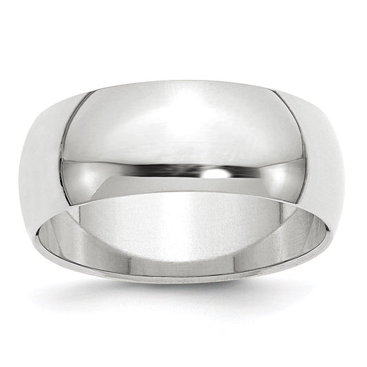 Solid 18K Yellow Gold White Gold 8mm Half-Round Men's/Women's Wedding Band Ring Size 12