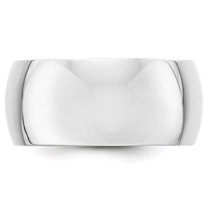 Solid 10K White Gold 10mm Half Round Men's/Women's Wedding Band Ring Size 6.5