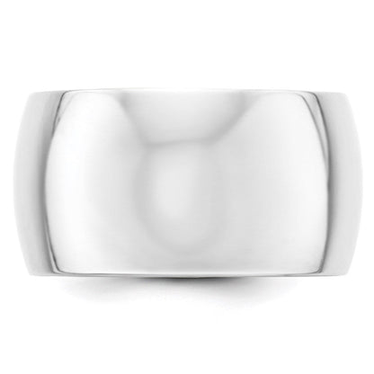 Solid 10K White Gold 12mm Half Round Men's/Women's Wedding Band Ring Size 4