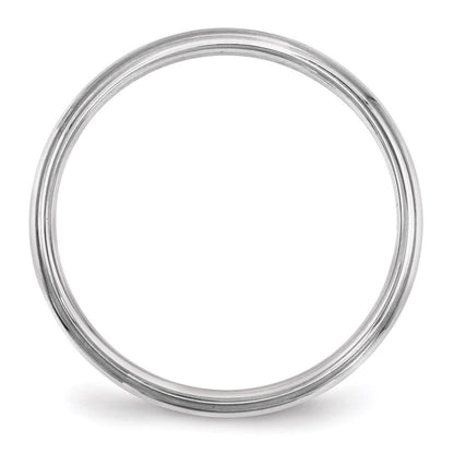 Solid 10K White Gold 2.5mm Half Round with Edge Men's/Women's Wedding Band Ring Size 6