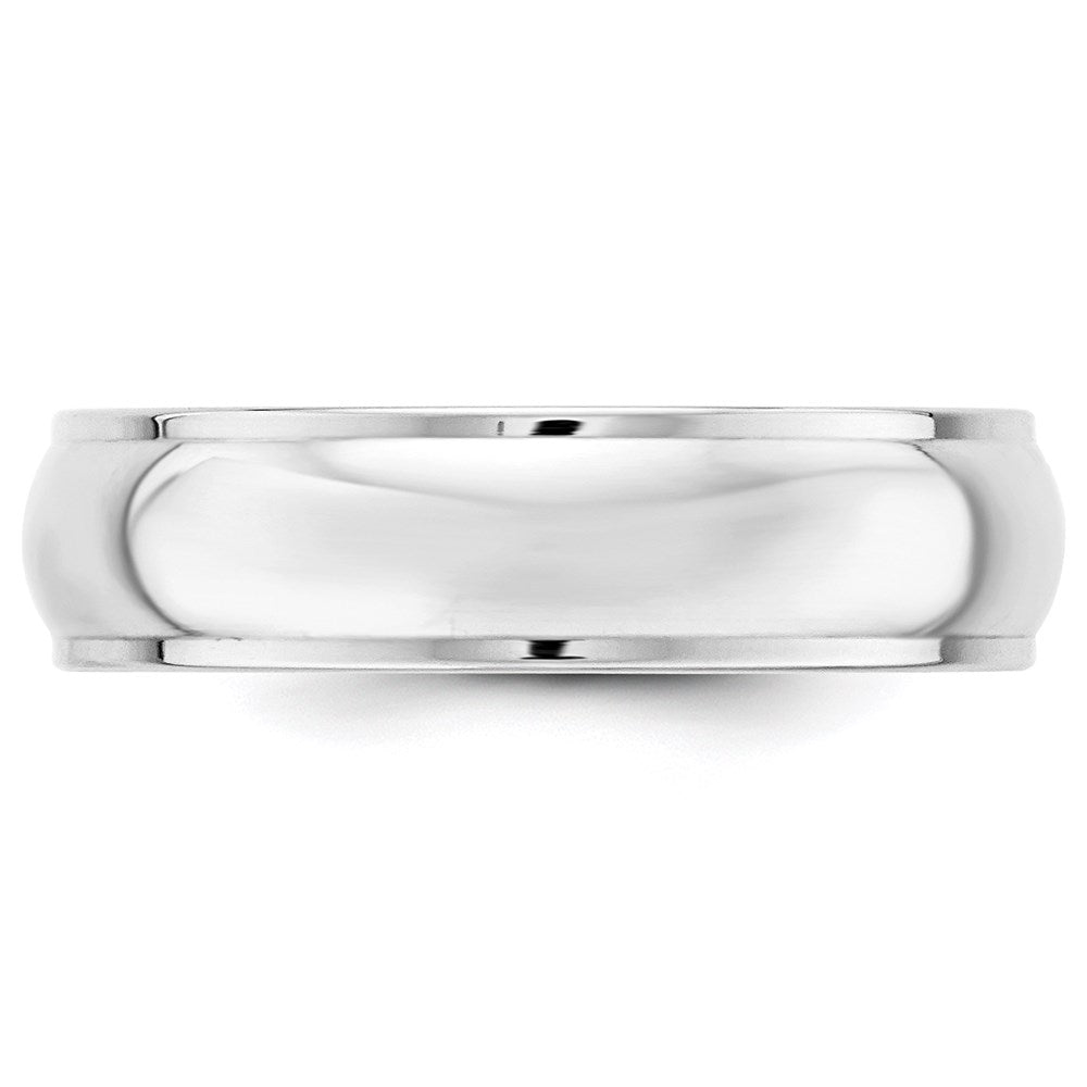 Solid 10K White Gold 6mm Half Round with Edge Men's/Women's Wedding Band Ring Size 4.5