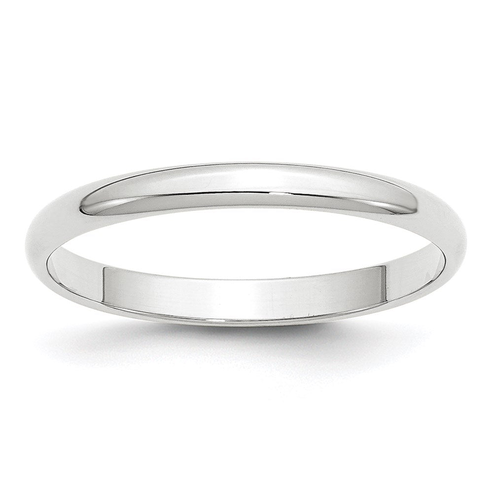 Solid 10K White Gold 2.5mm Light Weight Half Round Men's/Women's Wedding Band Ring Size 10