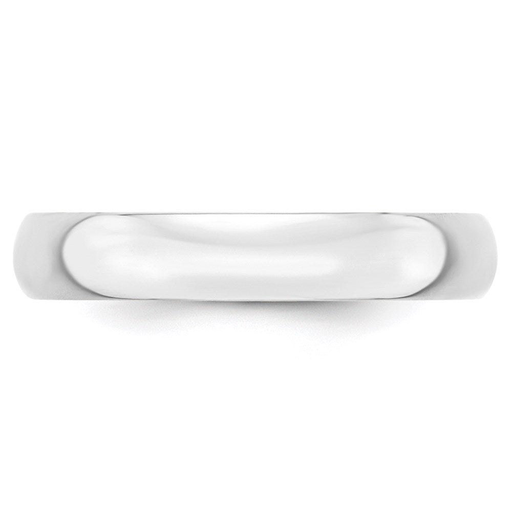 Solid 10K White Gold 4mm Light Weight Half Round Men's/Women's Wedding Band Ring Size 10