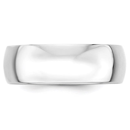 Solid 10K White Gold 7mm Light Weight Half Round Men's/Women's Wedding Band Ring Size 10