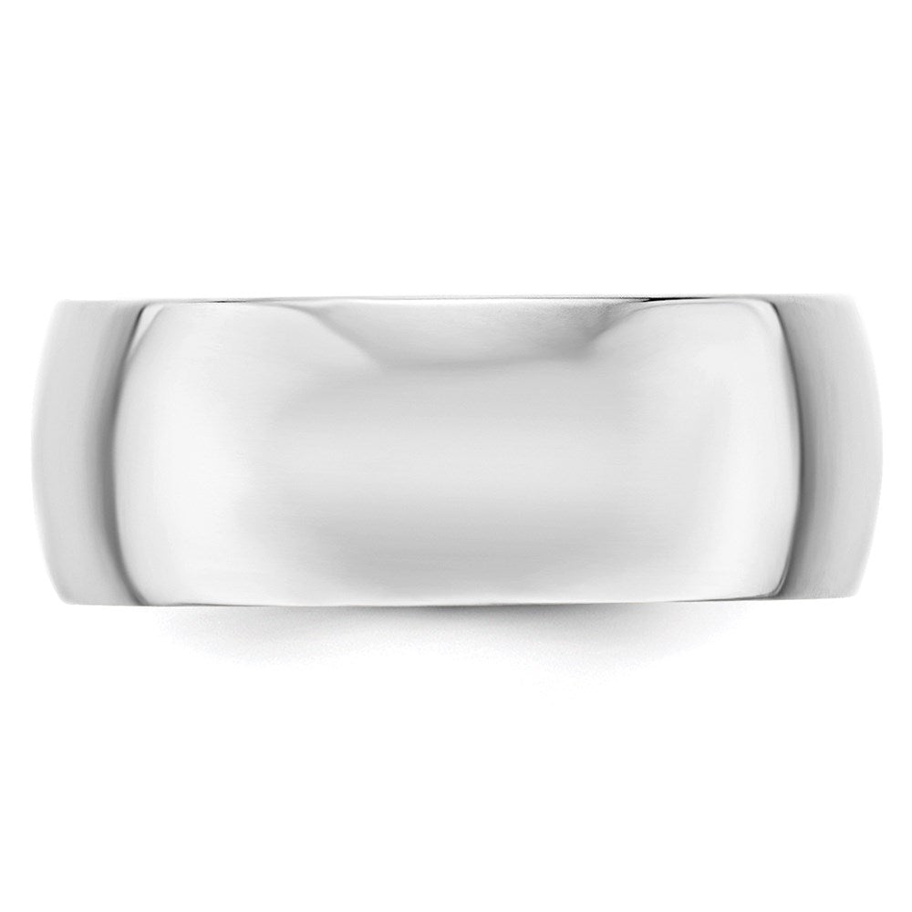 Solid 10K White Gold 8mm Light Weight Half Round Men's/Women's Wedding Band Ring Size 10
