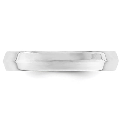 Solid 10K White Gold 4mm Knife Edge Comfort Fit Men's/Women's Wedding Band Ring Size 12