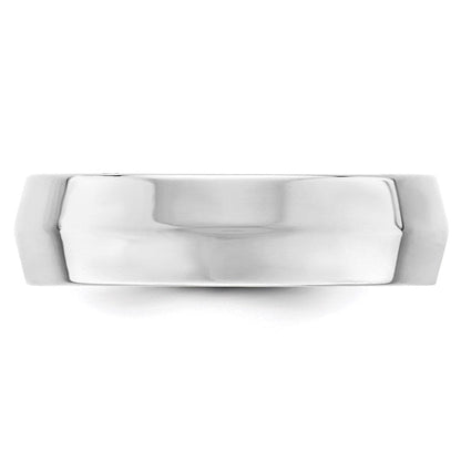 Solid 10K White Gold 6mm Knife Edge Comfort Fit Men's/Women's Wedding Band Ring Size 4