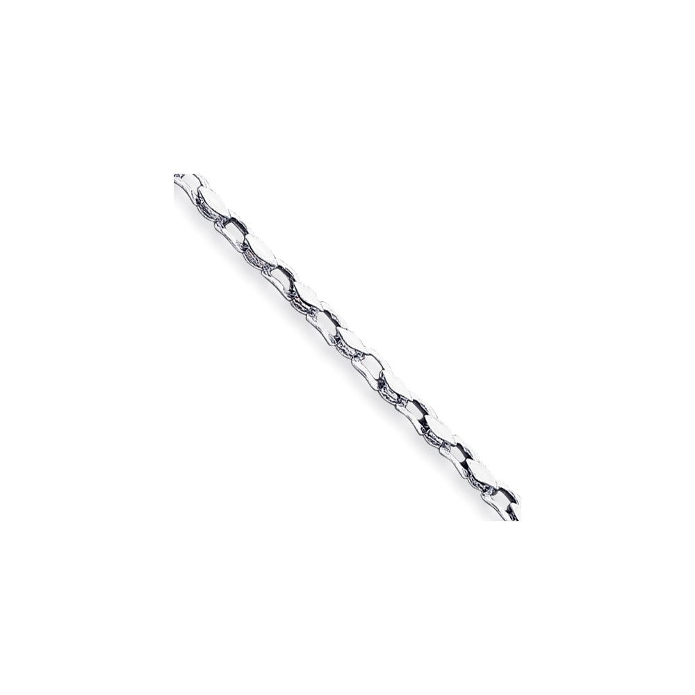 Solid 14K White Gold 8 inch 4.5mm Hand Polished Fancy Link with Fancy Lobster Clasp Bracelet