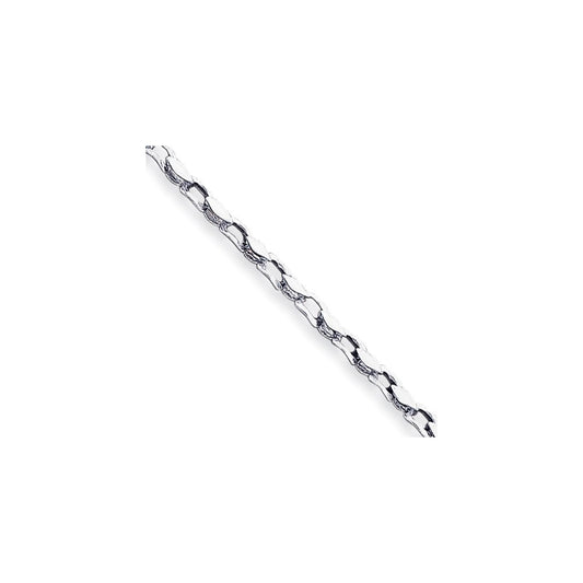 Solid 14K White Gold 8 inch 4.5mm Hand Polished Fancy Link with Fancy Lobster Clasp Bracelet