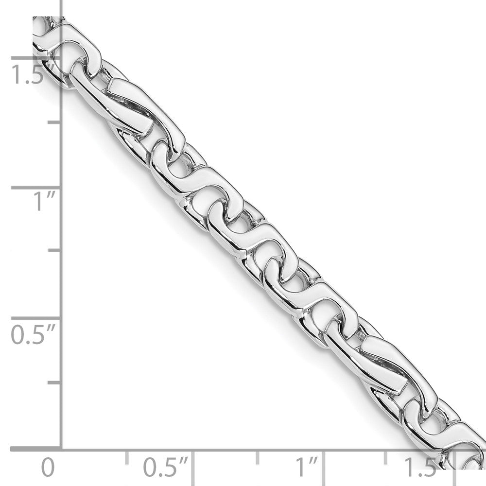 Solid 14K White Gold 18 inch 5.8mm Hand Polished Fancy Link with Fancy Lobster Clasp Chain Necklace