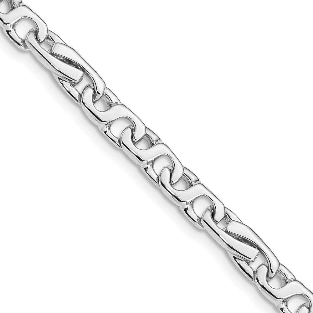 Solid 14K White Gold 18 inch 5.8mm Hand Polished Fancy Link with Fancy Lobster Clasp Chain Necklace