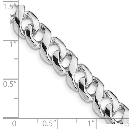 Solid 14K White Gold  20 inch 8.75mm Hand Polished Fancy Link with Fancy Lobster Clasp Chain Necklace