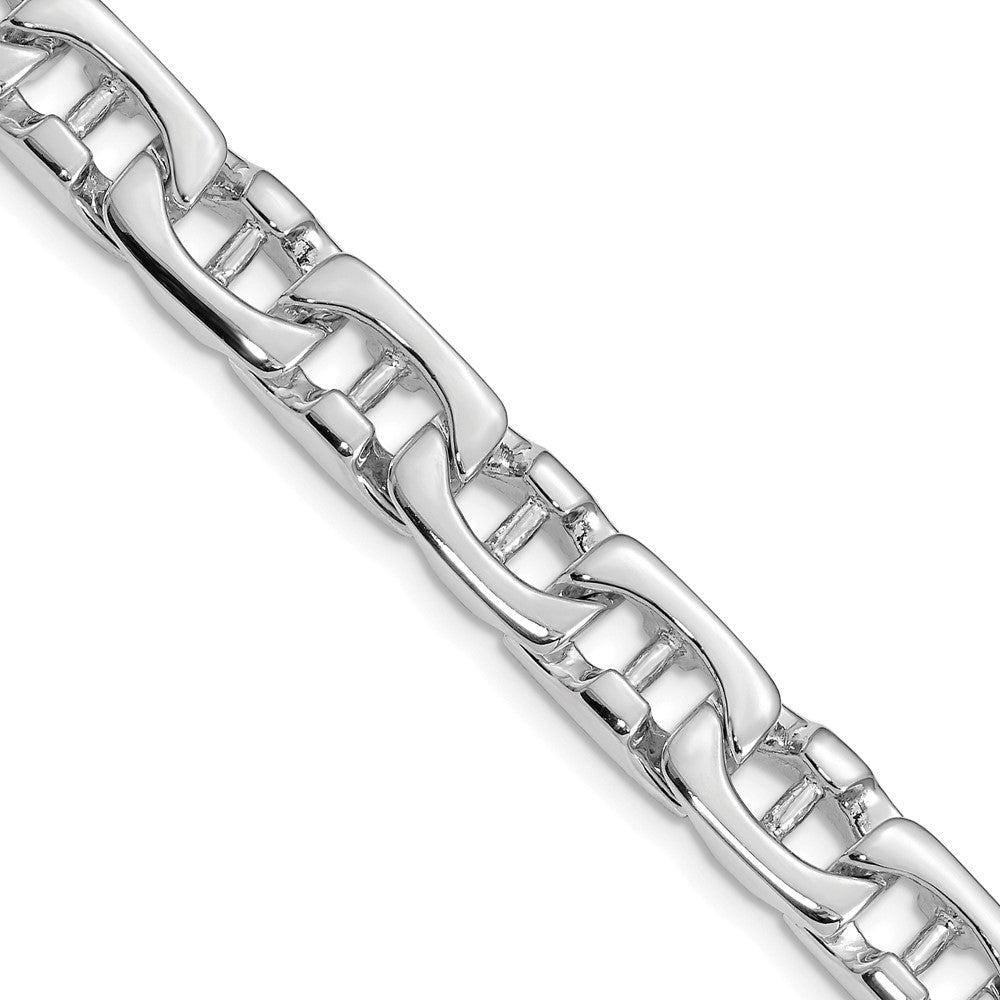 Solid 14K White Gold 9 inch 8.5mm Hand Polished Fancy Link with Fancy Lobster Clasp Bracelet