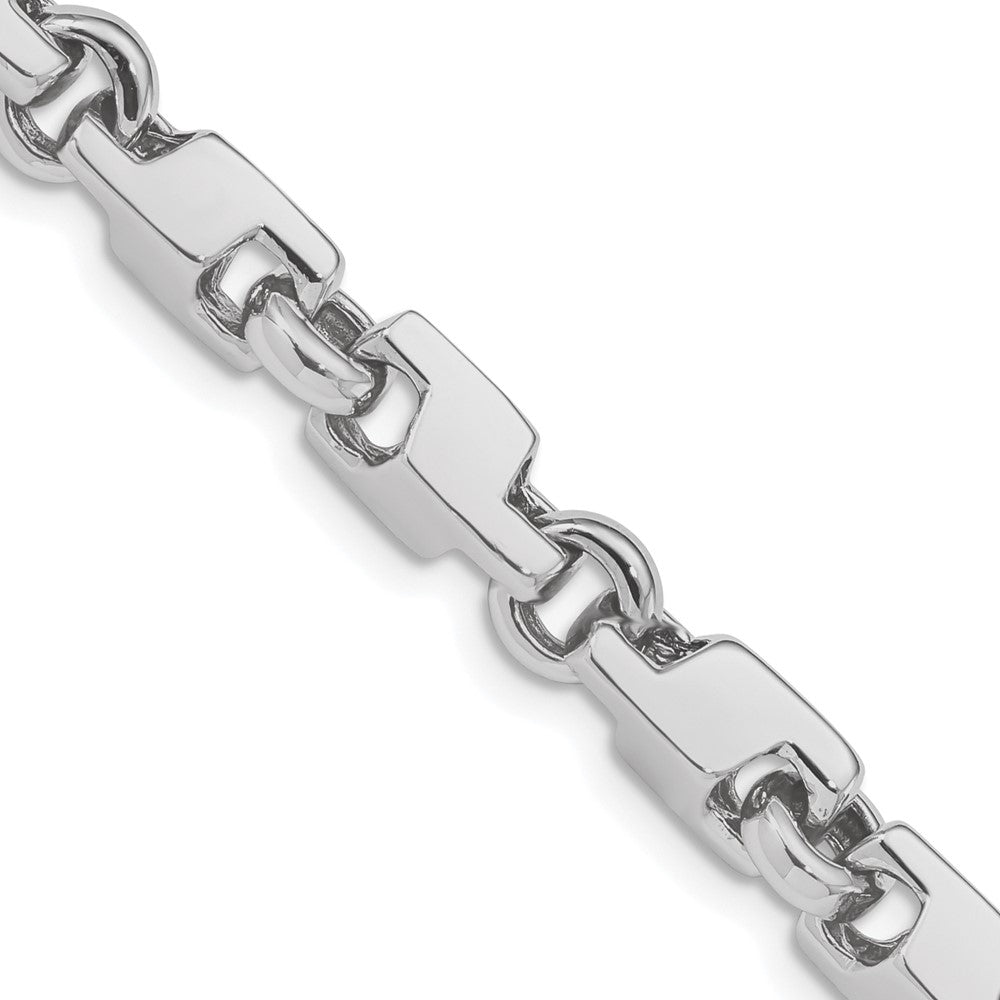 Solid 14K White Gold 9 inch 6.6mm Hand Polished Fancy Link with Fancy Lobster Clasp Bracelet