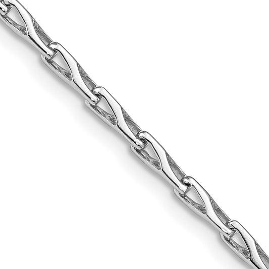 Solid 14K Yellow Gold 24 inch 2.75mm Hand Polished Fancy Link with Lobster Clasp Chain Necklace