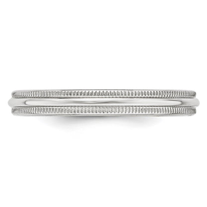 Solid 10K White Gold 3mm Milgrain Half Round Men's/Women's Wedding Band Ring Size 12.5