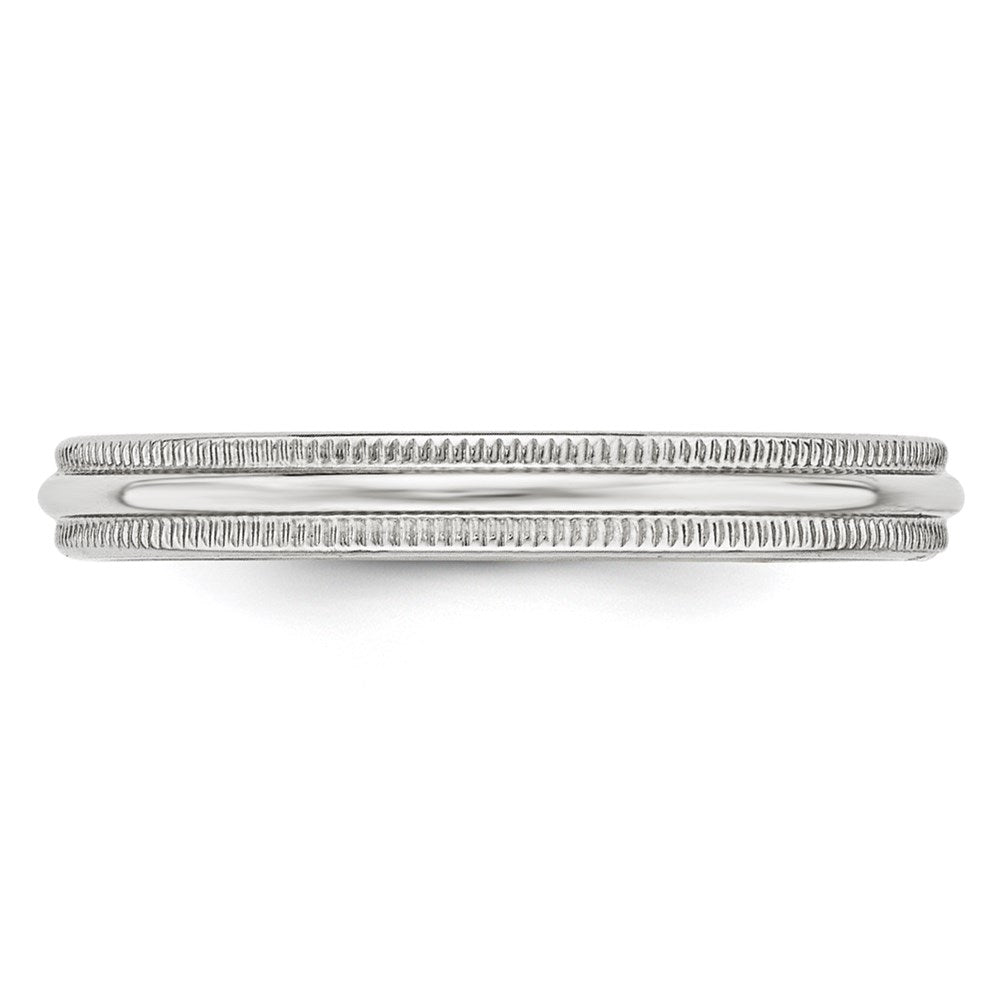 Solid 10K White Gold 3mm Milgrain Half Round Men's/Women's Wedding Band Ring Size 14