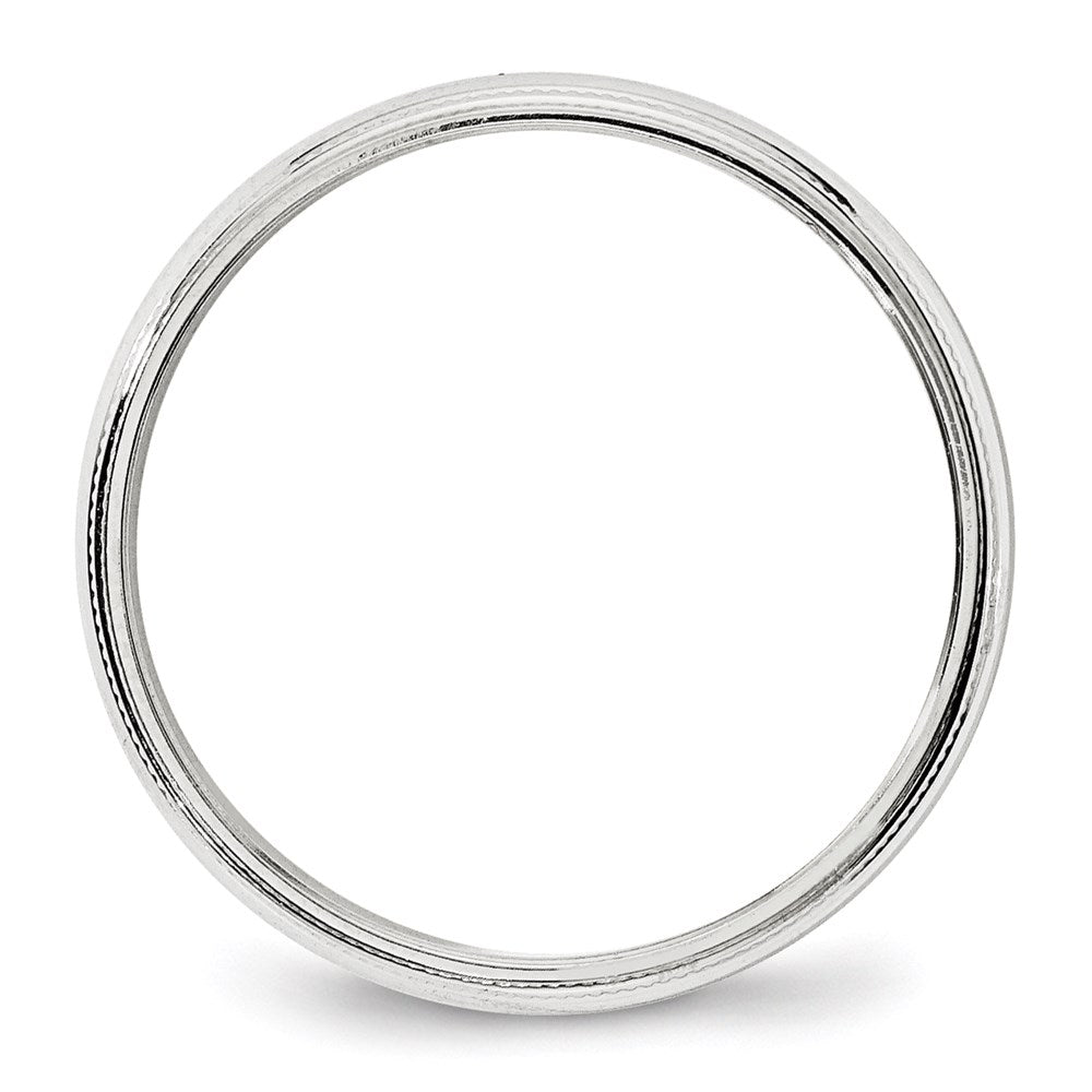 Solid 10K White Gold 4mm Milgrain Half Round Men's/Women's Wedding Band Ring Size 13.5