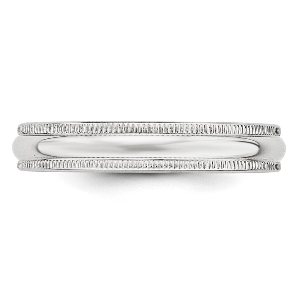 Solid 10K White Gold 4mm Milgrain Half Round Men's/Women's Wedding Band Ring Size 13.5